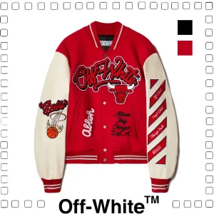 Off-White Chicago Bulls Varsity Jacket オフホワイト ジャケット シカゴブルズ スタジャン アウター ジャケット