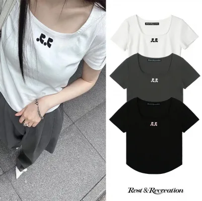 Rest & Recreation RR LOGO CROP T-SHIRT レストアンドレクリエーション Tシャツ UネックロンT 韓国